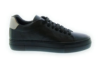 Emporio Armani Emporio Armani Men's Black Silver Leather Low-Top Sneakers-8.5
