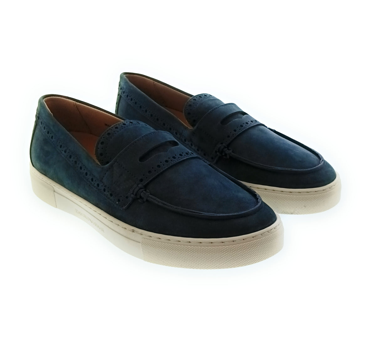 Emporio Armani Emporio Armani Men's Navy Leather Penny Loafer Sneakers-6