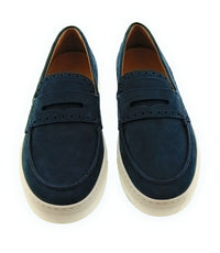 Emporio Armani Emporio Armani Men's Navy Leather Penny Loafer Sneakers-6