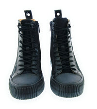 Emporio Armani Emporio Armani Men's Black Matte Blue High-Top Lace-Up Sneakers-10