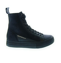 Emporio Armani Emporio Armani Men's Black Matte Blue High-Top Lace-Up Sneakers-10