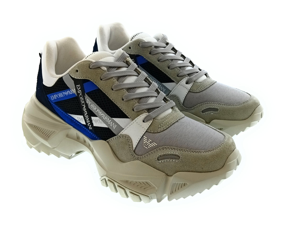 Emporio Armani Emporio Armani Men's Black Navy Chunky Trail Sneakers-10