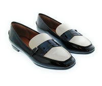 Emporio Armani Emporio Armani Women's Two-Tone Patent Leather Penny Loafers-6.5