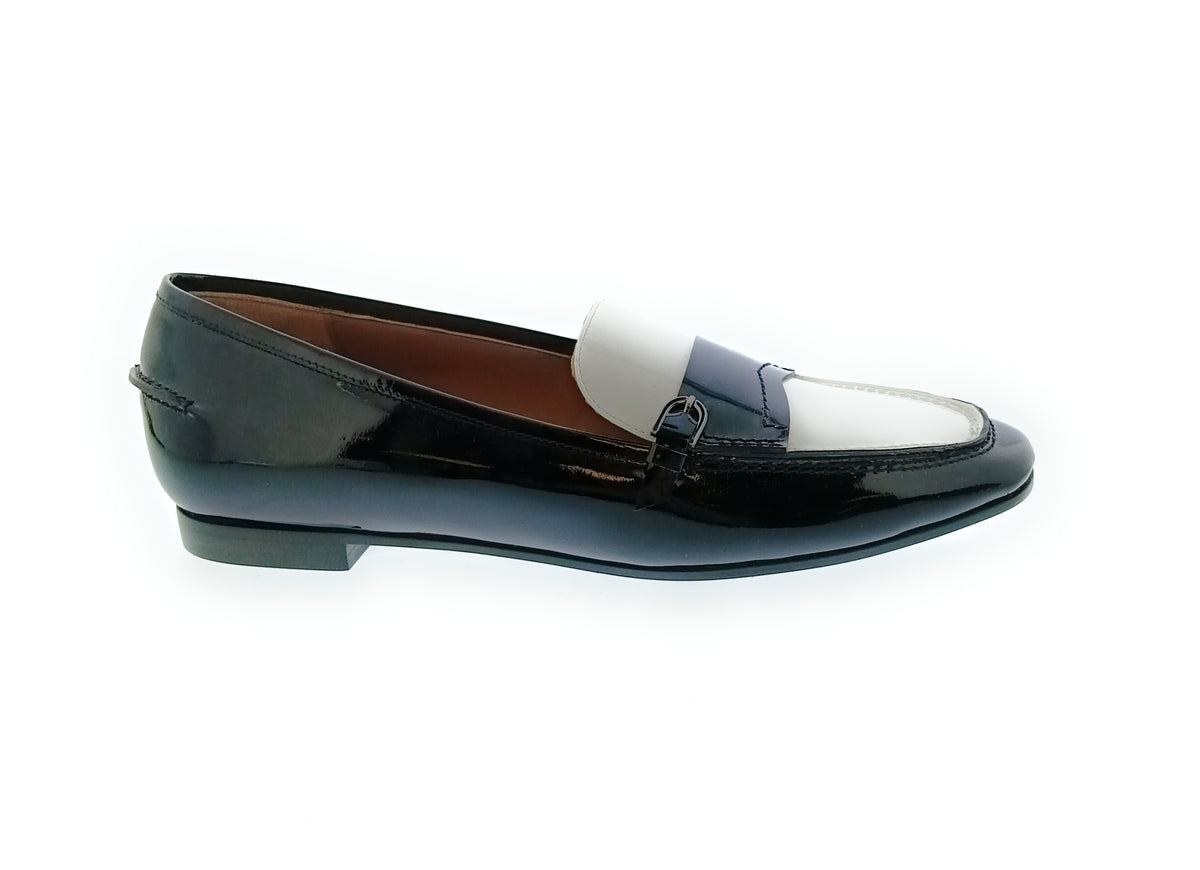 Emporio Armani Emporio Armani Women's Two-Tone Patent Leather Penny Loafers-6.5