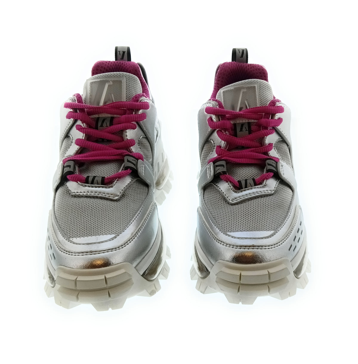 Emporio Armani Emporio Armani Women's Silver Chunky Trail Sneakers-6.5
