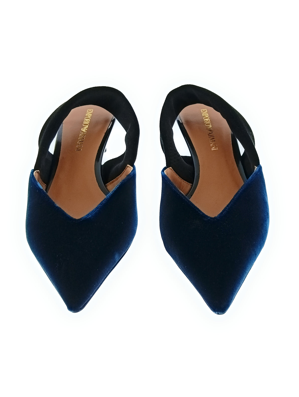 Emporio Armani Emporio Armani Women's Teal Velvet Slingback Pumps-6.5