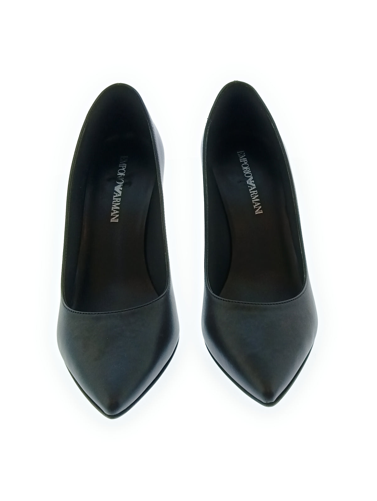 Emporio Armani Emporio Armani Women's Black Leather Stiletto Pumps-6.5