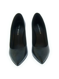 Emporio Armani Emporio Armani Women's Black Leather Stiletto Pumps-6.5