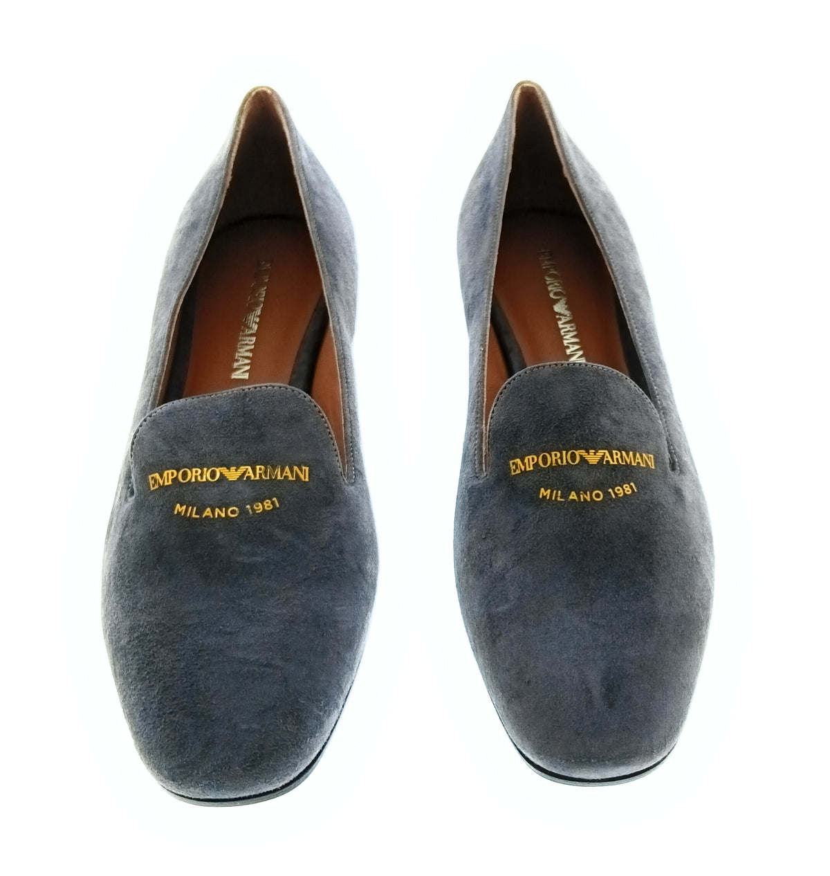 Emporio Armani Emporio Armani Women's Anthracite Suede Loafers-6.5
