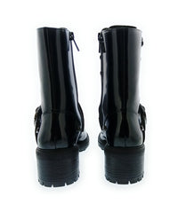 Emporio Armani Emporio Armani Women's Black Patent Combat Boots-7.5
