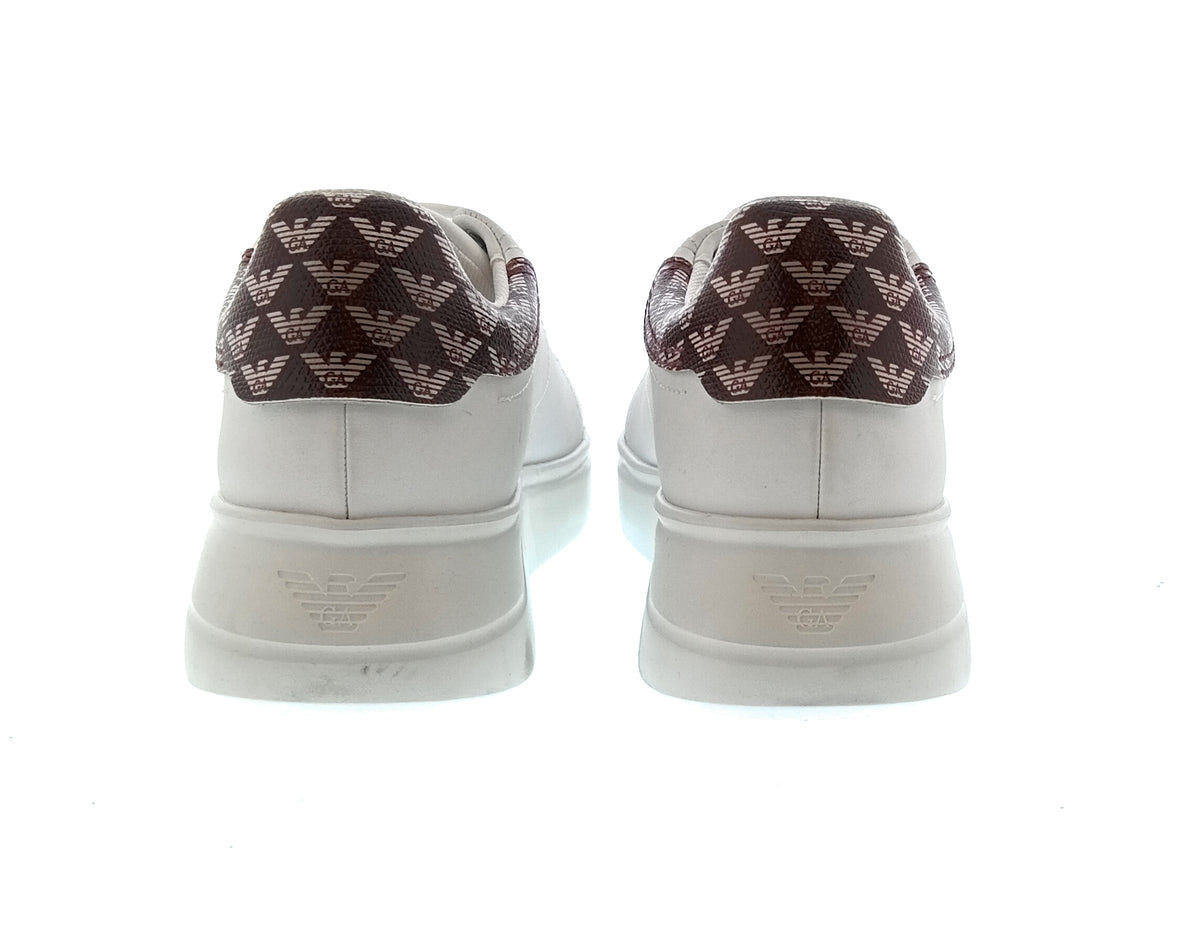 Emporio Armani Emporio Armani Women's White Leather Low-Top Sneakers-6.5