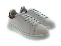 Emporio Armani Emporio Armani Women's White Leather Low-Top Sneakers-6.5