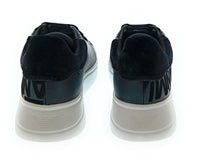 Emporio Armani Emporio Armani Women's Black Allover-Logo Low-Top Sneakers-6.5