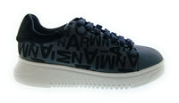 Emporio Armani Emporio Armani Women's Black Allover-Logo Low-Top Sneakers-6.5