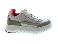 Emporio Armani Emporio Armani Women's White Grey Textured-Sole Sneakers-6.5