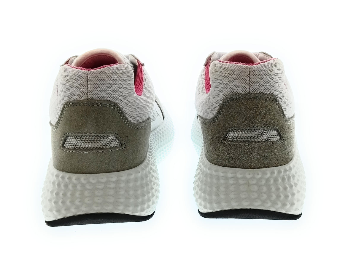 Emporio Armani Emporio Armani Women's White Grey Textured-Sole Sneakers-6.5