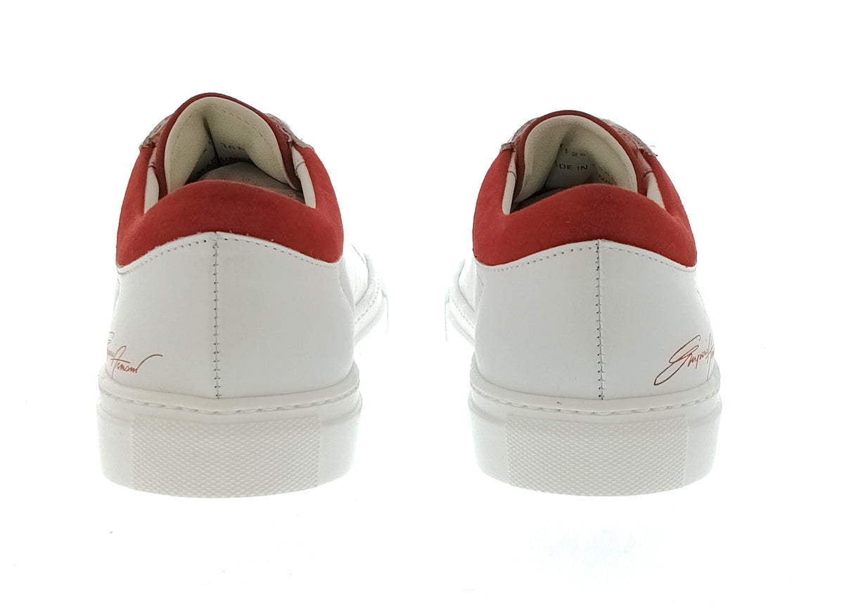 Emporio Armani Emporio Armani Women's White Red Signature Low-Top Sneakers-
