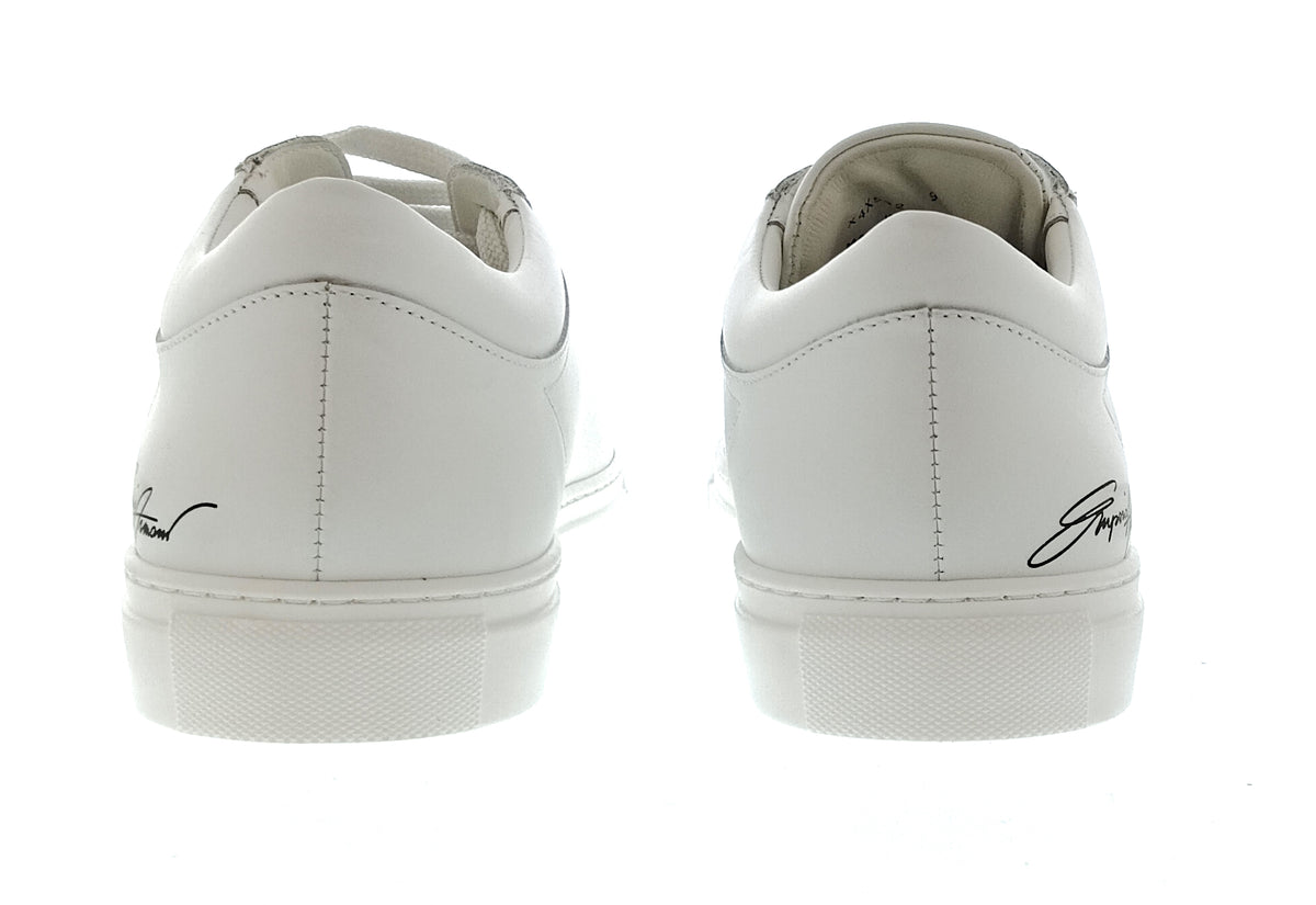 Emporio Armani Emporio Armani Women's White Signature Leather Sneakers-