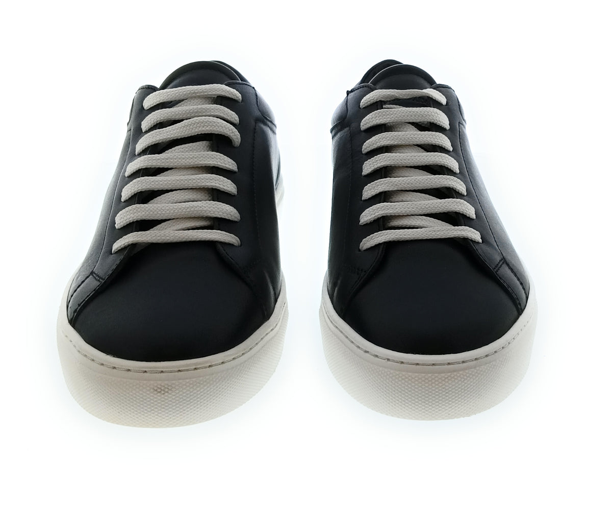 Emporio Armani Emporio Armani Women's Black Signature Leather Sneakers-