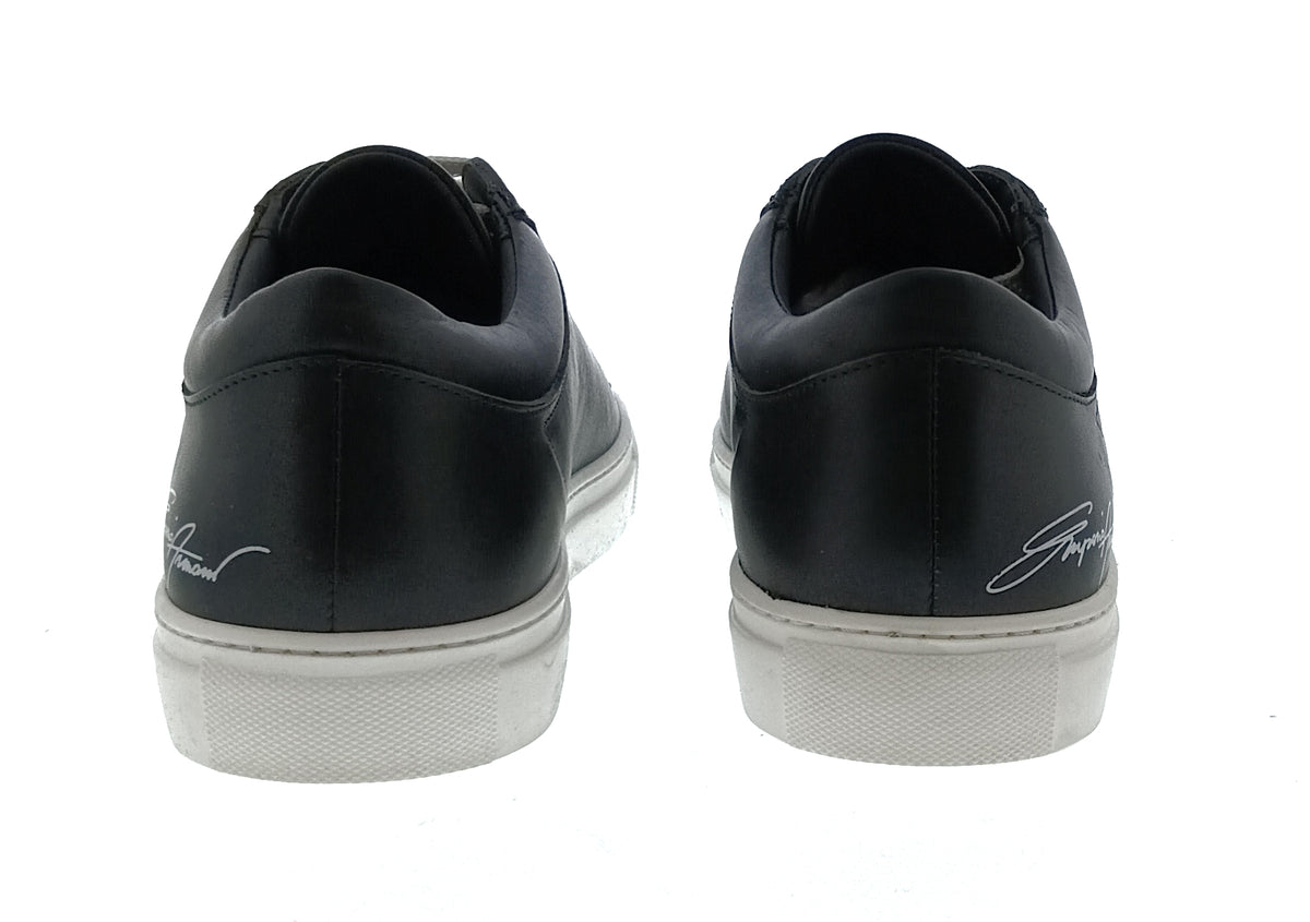 Emporio Armani Emporio Armani Women's Black Signature Leather Sneakers-7