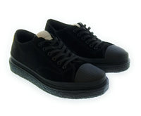 Emporio Armani Emporio Armani Women's Black Platform Toe-Cap Sneakers-9.5