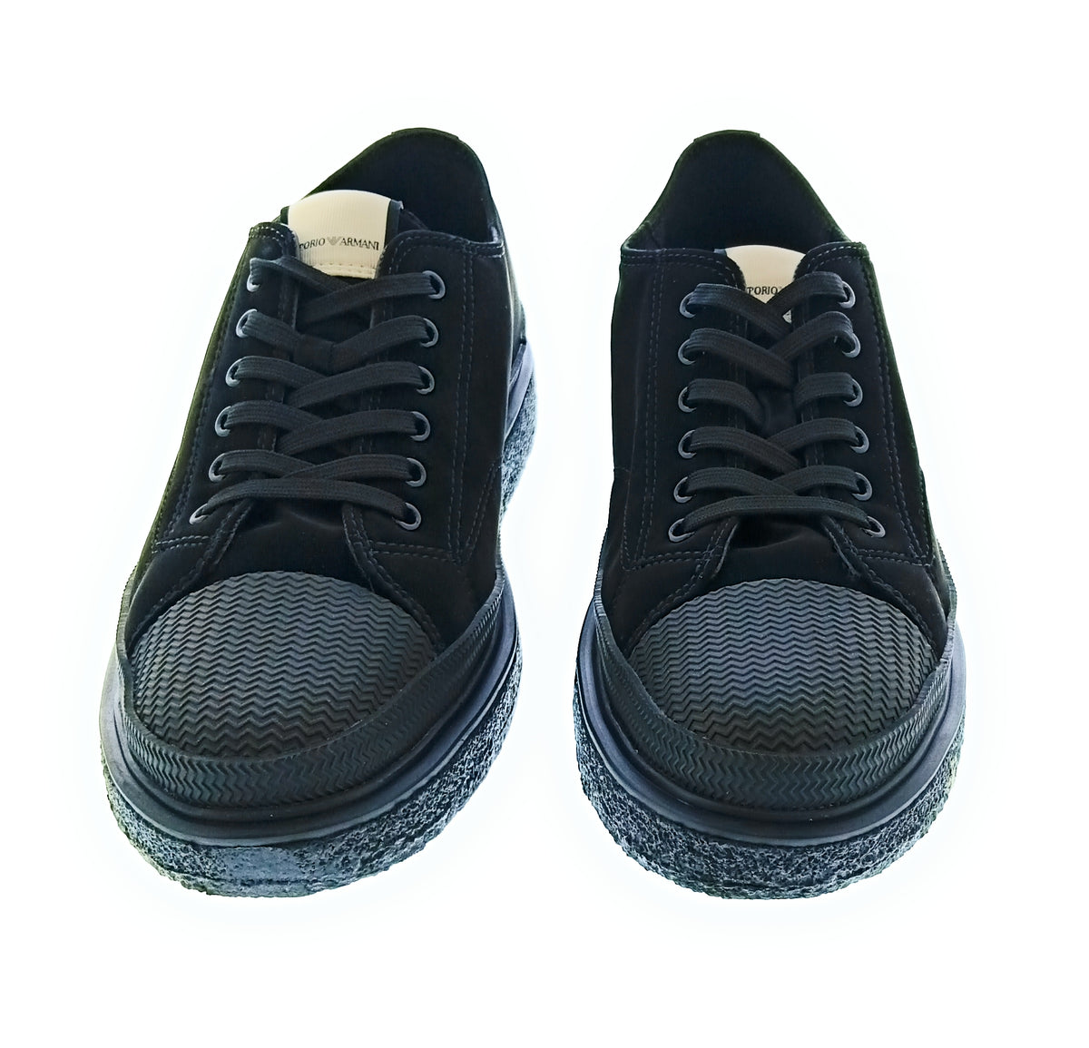 Emporio Armani Emporio Armani Women's Black Platform Toe-Cap Sneakers-9.5