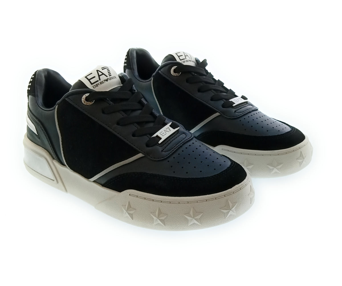 Emporio Armani Emporio Armani Women's Black Metallic-Accent Chunky Sneakers-