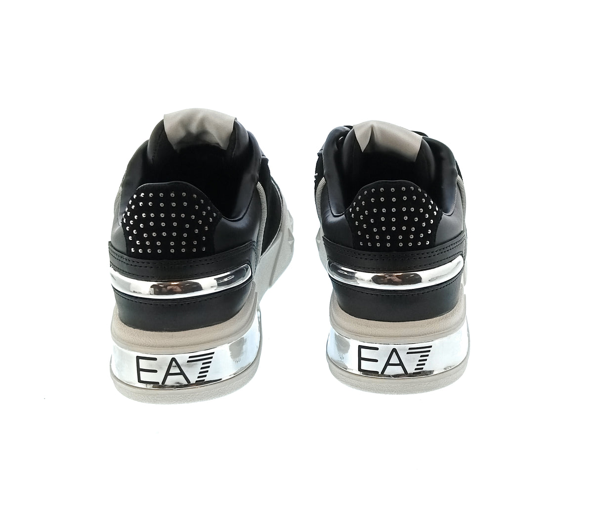 Emporio Armani Emporio Armani Women's Black Metallic-Accent Chunky Sneakers-