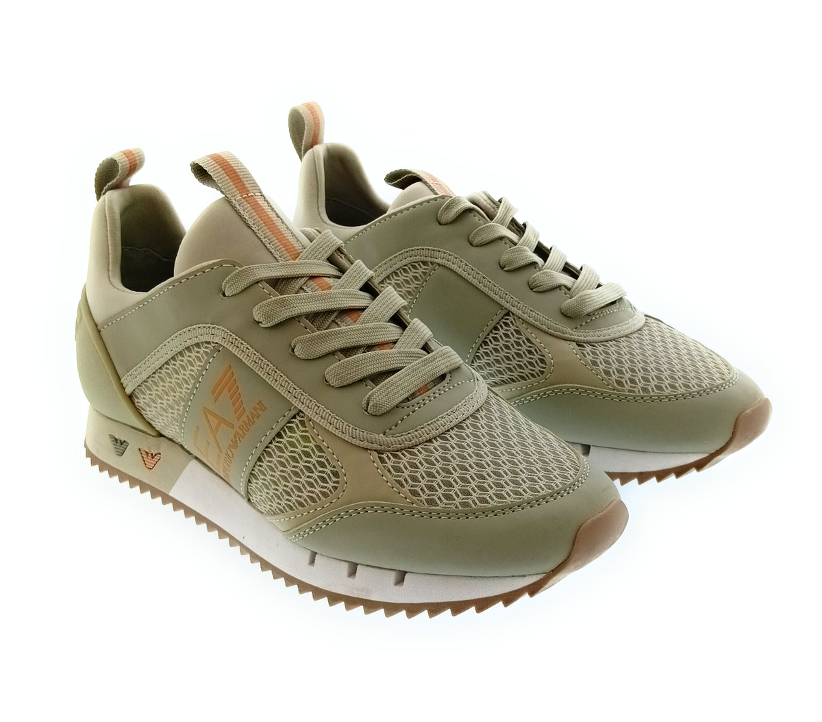 Emporio Armani Emporio Armani Women's Beige Mesh Runner Sneakers-6