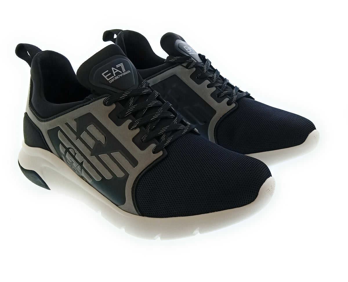 Emporio Armani Emporio Armani Women's Black Grey Logo Runner Sneakers-8.5
