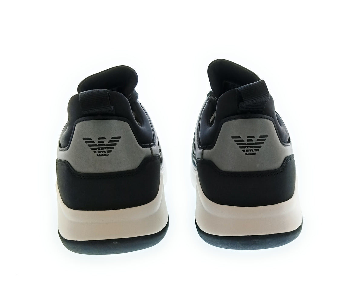 Emporio Armani Emporio Armani Women's Black Grey Logo Runner Sneakers-8.5