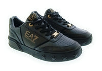 Emporio Armani Emporio Armani Women's Black Leather Logo Low-Top Sneakers-6.5