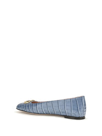 VALENTINO GARAVANI Valentino Garavani Women Vlogo Signature Croc-Effect Ballerinas