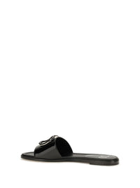 Valentino Garavani Women Vlogo Patent Leather Slide Sandals