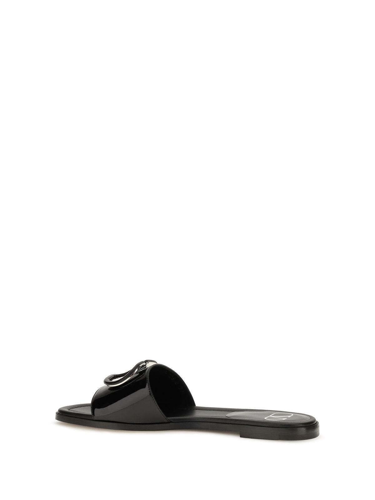 Valentino Garavani Women Vlogo Patent Leather Slide Sandals