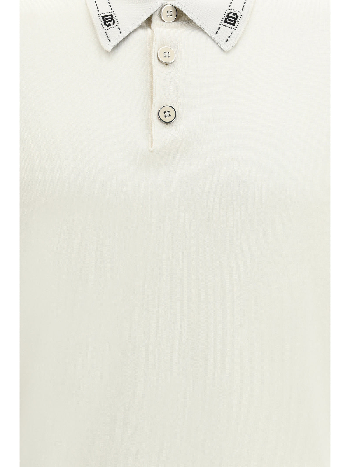 Dolce & Gabbana Men Silk Polo With Collar And Short Sleeves
