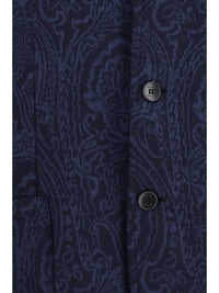 Etro Men Single-Breasted Arnica Jacquard Wool-Blend Jacket