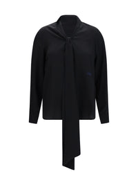 BURBERRY Burberry Women Silk Blouse With Embroidered Logo And Scarf Detail