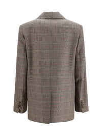 Max Mara Studio Women Checked Pattern Wool Blazer