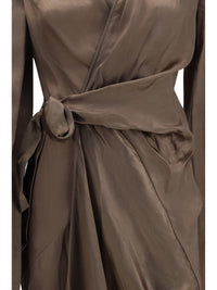 Rick Owens Women Asymmetric Wrap Dress With Knot Fastening