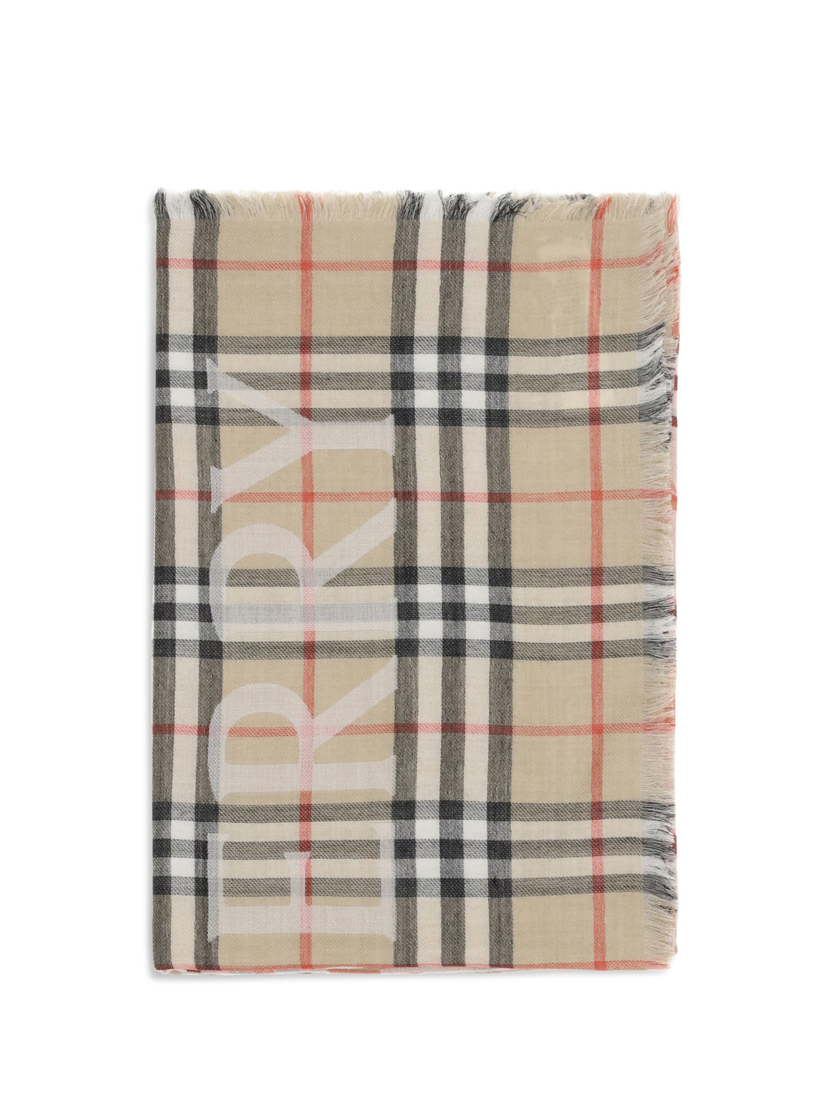 BURBERRY Burberry Men Wide Wool And Silk Check Scarf With Ekd