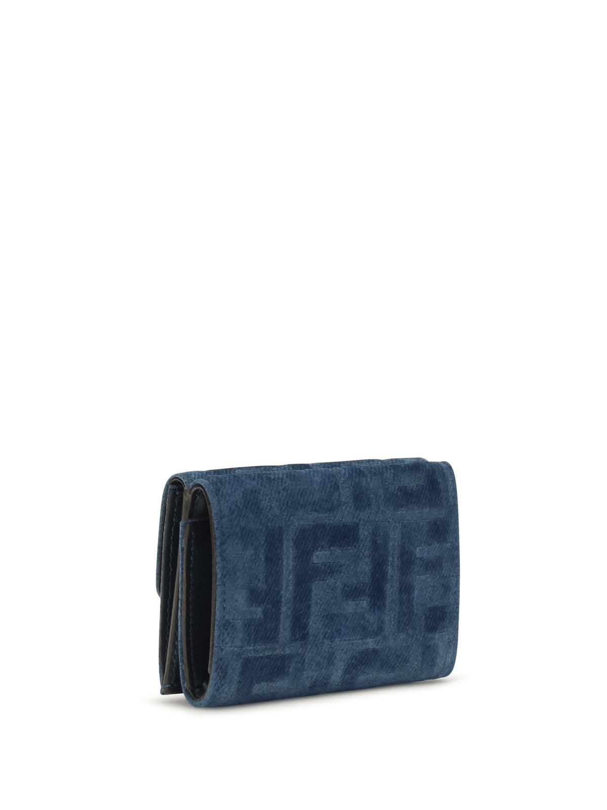 Fendi Women Trifold Wallet With Ff Monogram In Jacquard