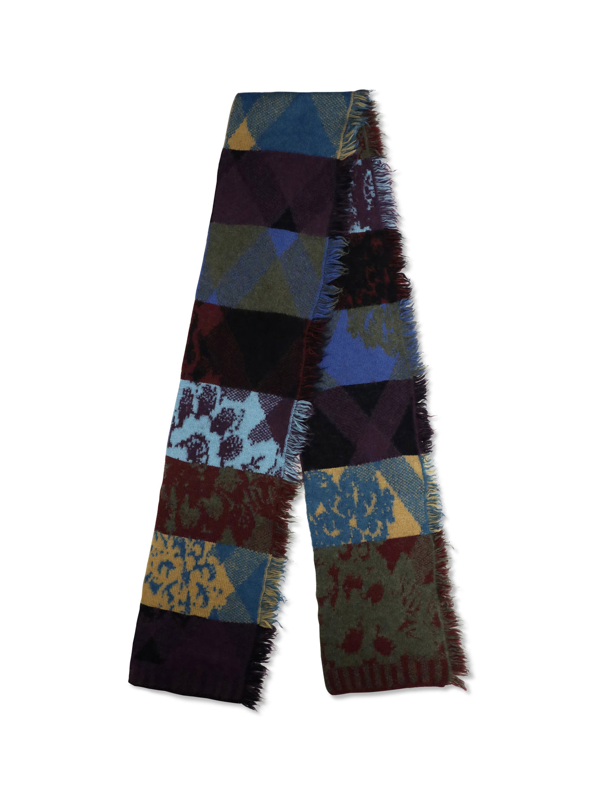 DRIES VAN NOTEN Dries Van Noten Men Mixed Print Fringed Scarf