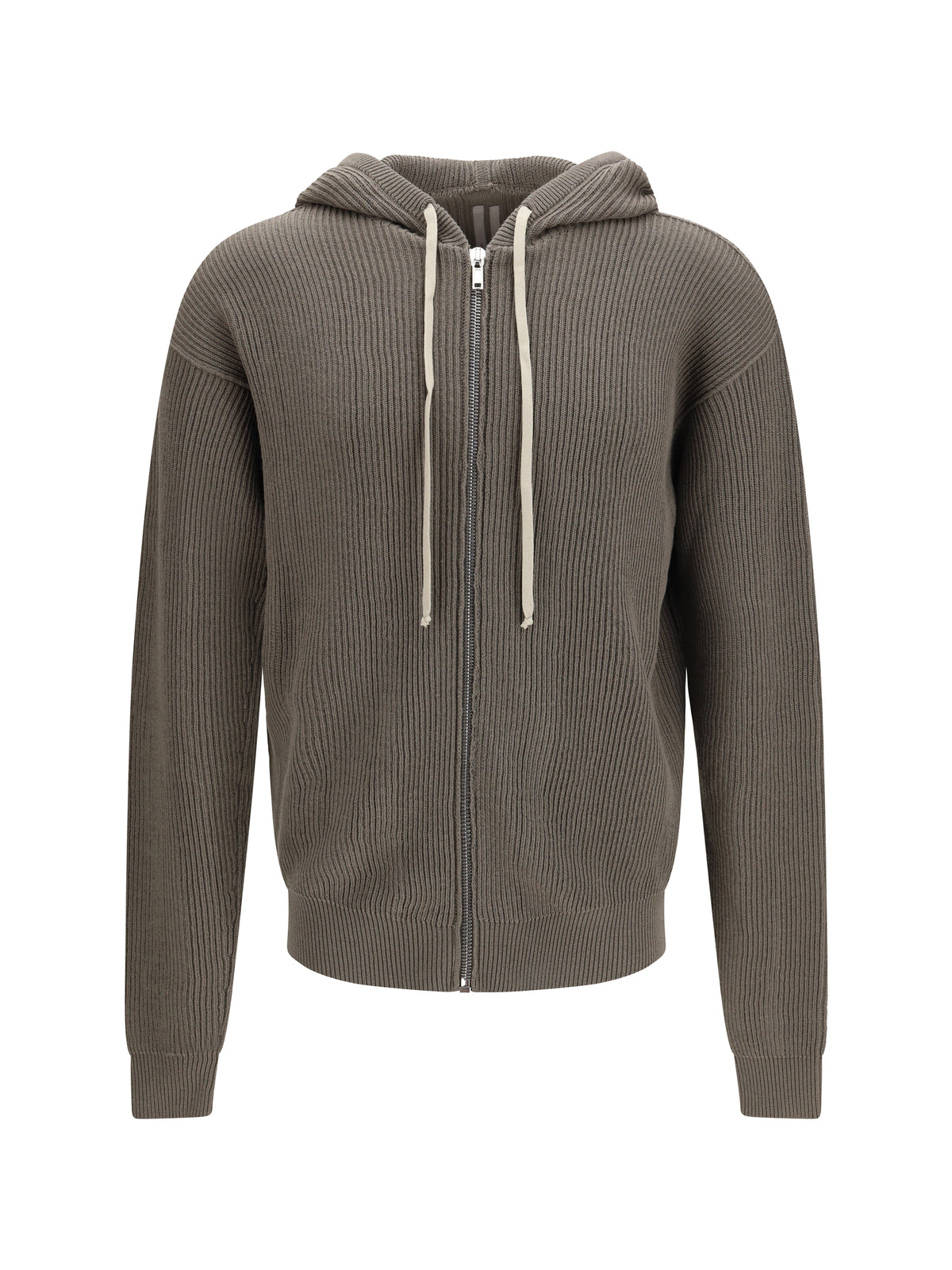 RICK OWENS Rick Owens Men Ribbed Virgin Wool Knit Hoodie