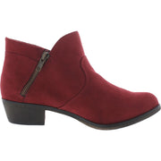 Abby Womens Faux Suede Block Ankle Boots
