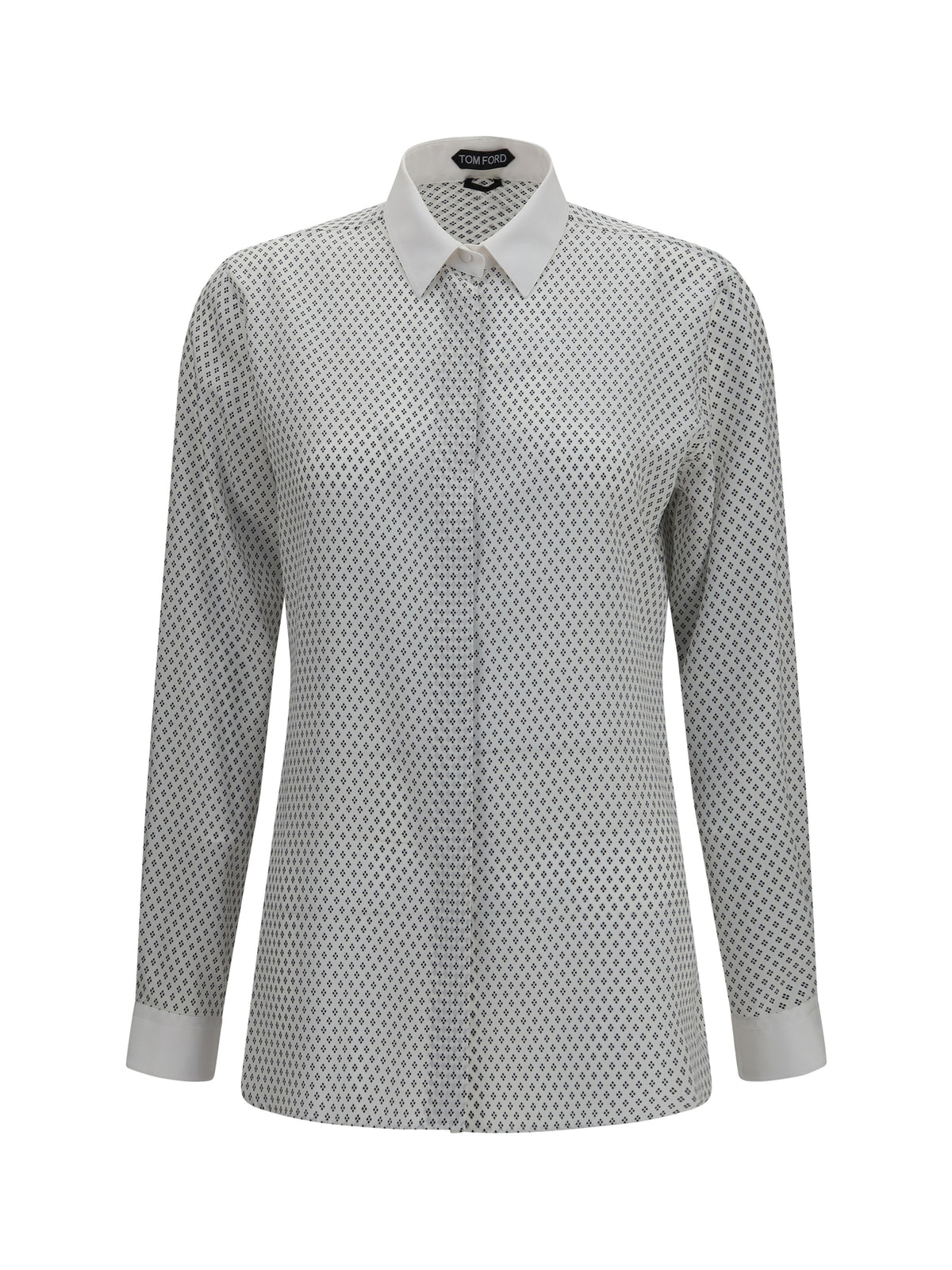 Tom Ford Women Diamond Print Silk Crêpe De Chine Shirt