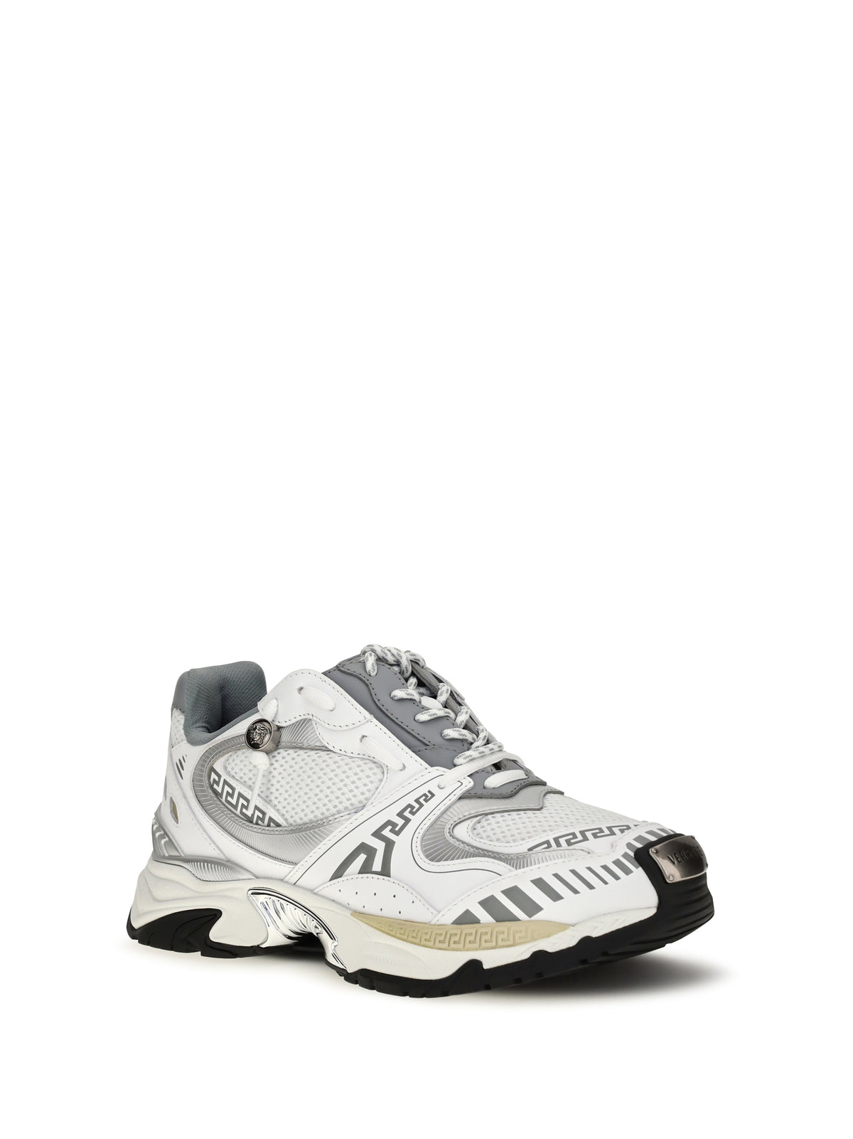 Versace Men Icaro Sneakers In Fabric, Mesh And Leather