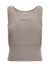 Brunello Cucinelli Women Perforated Sequin Tank Top