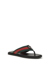 Gucci Men Maverik Gg Interlocking Flip-Flop Sandals