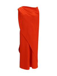 BALENCIAGA Balenciaga Women Draped Silk Midi Dress